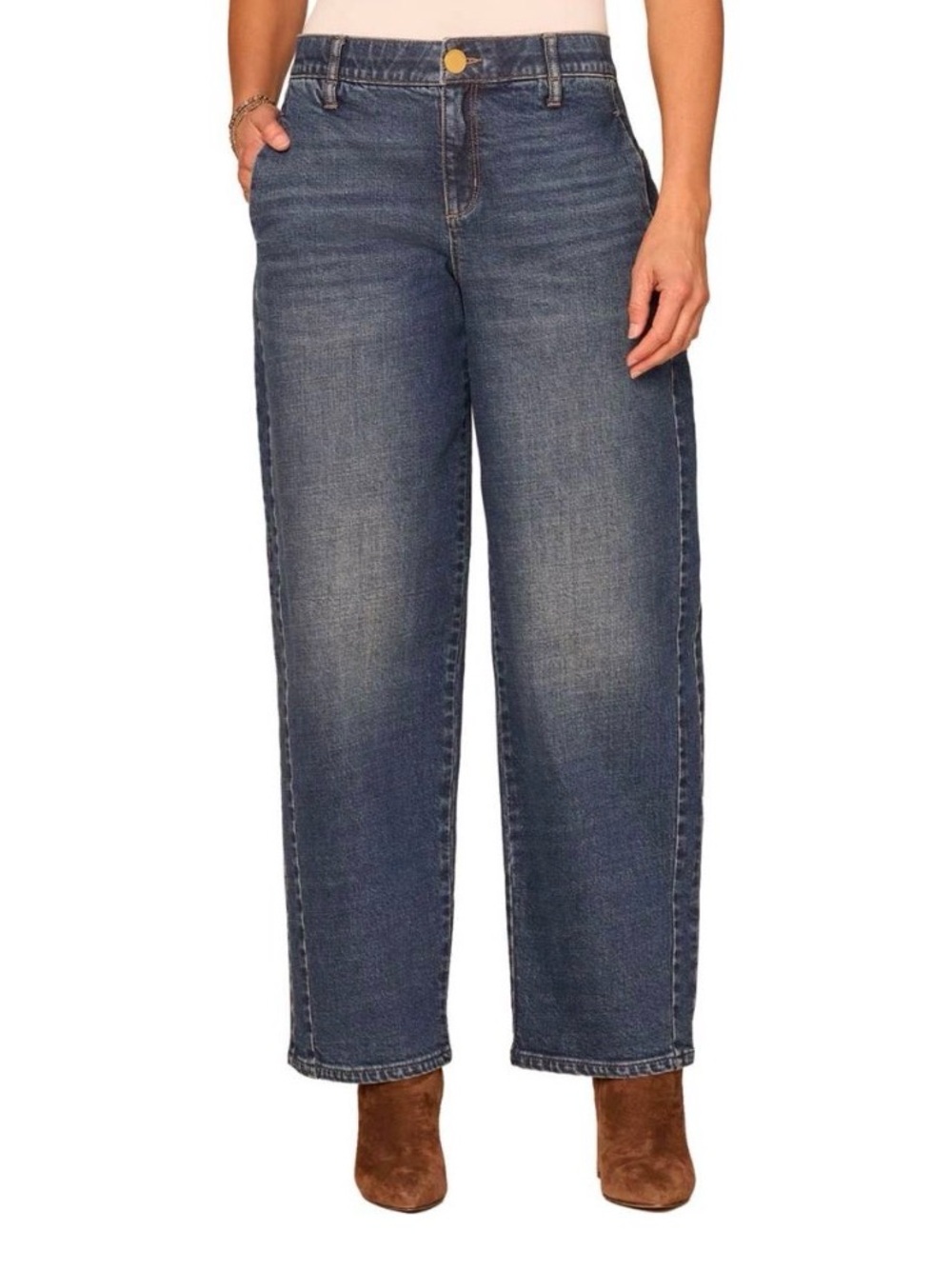 Democracy “Ab”solution Skyrise Barrel-Leg Jeans – Size 12